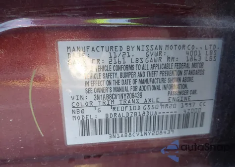 2022 Nissan Sentra Sv Xtronic Cvt from USA, damaged, VIN 3N1AB8CV1NY208439